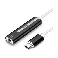 Внешняя звуковая карта Orient AU-05PLB адаптер USB Type C на гнездо 3.5мм для гарнитур и наушников - чёрный