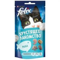 Лакомство Felix Хрустящее 60 г пауч для взрослых кошек, с рыбой 1х8