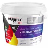 Декоративное покрытие Farbitex PROFI штукатурка мультиструктурная, молочно-белый, 9 л