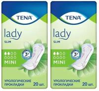 Прокладки урологические Tena Lady Slim Mini женские, тонкие, 20 шт 2 пачки