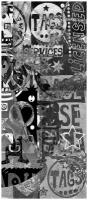 Самоклеящиеся фотообои "Граффити", размер: 90x210 см, эффект: черно-белый