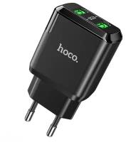 Сетевое зарядное устройство HOCO N6 Charmer 2xUSB, 3A, 18W, черный