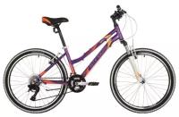 Подростковый велосипед Stinger Bike Stinger 24" Laguna фиолетовый, размер 14", Microshift 24AHV. Laguna.14VT10