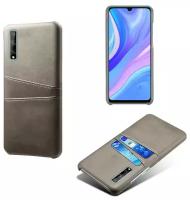 Чехол панель-накладка MyPads для Huawei Enjoy 10S / Huawei Y8p (AQM-LX1) из качественной импортной кожи с визитницей с отделением для банковских