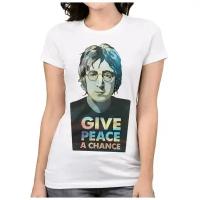 Футболка DS Apparel Джон Леннон - John Lennon Женская Белая L