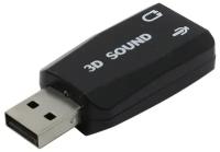 Orient переходник Адаптер AU-01N, USB to Audio, 2 x jack 3.5 mm для подключения гарнитуры к порту USB, черный