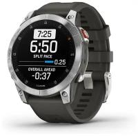 Спортивные часы Garmin Fenix ​​7S, серебро черный ремешок