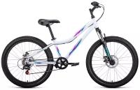 Велосипед FORWARD IRIS 24 2.0 D (24" 6 ск. рост. 12") 2022, белый/розовый, RBK22FW24733