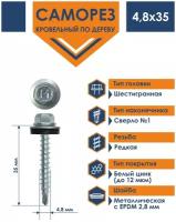 Daxmer Кровельный саморез 4,8x35 цинк сверло №1, 250шт 00000303951