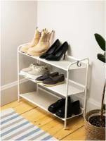 Обувница ЗМИ, Этажерка для обуви 3-х полочная "Женева 23", 9 пар обуви, 64,5х27х60 см, цвет белый
