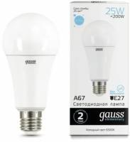 Светодиодная лампа Gauss Elementary A70 25W 2150lm 6500K E27 LED 1/10/50