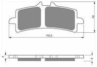 Колодки тормозные дисковые GOLDfren 258 GP5 кросс SBS 841, EBC FA447HH, Ferodo FDB 2218, OEM 61340791A