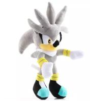 Мягкая игрушка Sonic - Сильвер на присоске (28 см)/ Мягкая игрушка Ежик Сильвер "Соник" / Silver Sonic 28 см