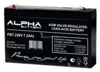 Свинцово-кислотный аккумулятор ALPHA BATTERY FB 7.2-6 (6 В, 7.2 Ач)
