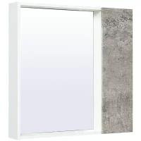 Зеркало шкаф для ванной / Runo / Манхэттен 75 /универсальный/серый бетон / полка для ванной