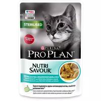 Влажный корм стерилизованных кошек и кастрированных котов Pro Plan Nutri savour, с океанической рыбой 85 г (кусочки в соусе)