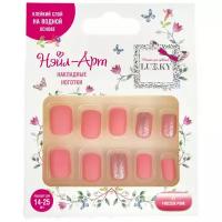 Lukky Нэйл-Арт Набор #7 Frozen Pink 10 накладных ногтей на клеевой основе