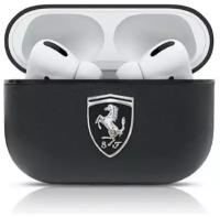 Ferrari для Airpods Pro чехол On-Track Genuine leather with metal logo Black