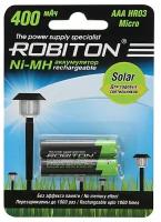 2шт Аккумулятор Robiton Ni-MH AAА 400mAh SR2 SOLAR (400MHAAA-2 SOLAR SR2)