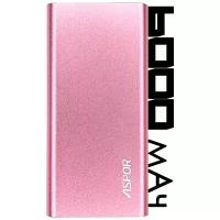 Внешний аккумулятор Power Bank 6000 мАч розовый