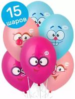 Воздушные шары латексные Belbal Смешарики (Крош, Ежик, Нюша), 15 шт