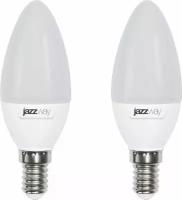 Светодиодная лампа JazzWay PLED Super Power 7W эквивалент 60W 3000K 560Лм E14 свеча (комплект из 2 шт)