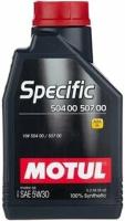 Синтетическое моторное масло Motul Specific 504 00 507 00 5W30, 1 л