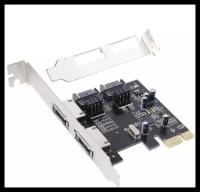 Плата расширения PCI-E на 2x SATA3.0, 2x eSATA, Orico PAS-2E2U, черный [ORICO-PAS-2E2U]