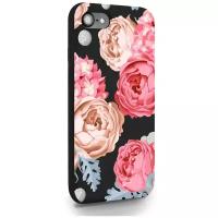 Черный силиконовый чехол MustHaveCase для iPhone 7/8/SE2020 Пионы для Айфон 7/8/СЕ2020 Противоударный