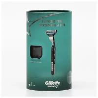 Gillette Набор Gillette Mach3: бритва с 1 сменной кассетой + дорожный чехол для бритвы