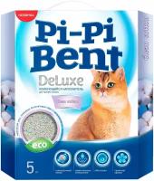 PI-PI BENT DELUXE CLEAN COTTON наполнитель комкующийся для туалета кошек ДеЛюкс Чистый хлопок (5 кг х 4 шт)