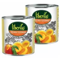 Компот персики консервированные половинки в сиропе 850 мл, ж/б 2 шт бренда Liberitas Испания