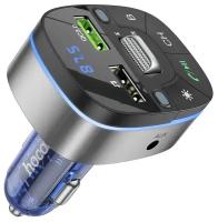 FM трансмиттер bluetooth модулятор HOCO E71 USB QC3.0 18W темно-синий