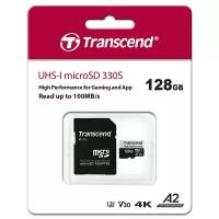 Флеш карта microSD 128GB Transcend microSDXC Class 10 UHS-I U3, High Performance, V30, A2 [R/W - 100/