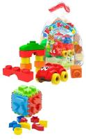 Развивающие игрушки для малышей набор Игрушка сортер "Кубик логический большой" + Конструктор "Кноп-Кнопыч" 36 дет
