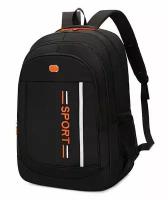 Рюкзак оранжевый/черный (sport bag) с светоотражающей полосой