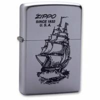 Зажигалка с покр. Satin Chrome серебристая Zippo 205 Boat-Zippo GS