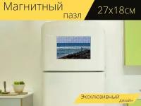 Магнитный пазл "Маврикий, береговая линия, вид на море" на холодильник 27 x 18 см