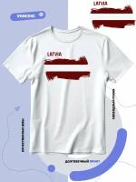 Футболка SMAIL-P флаг Латвии, размер 5XL, белый