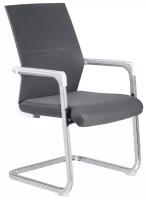 Кресло офисное Riva Chair RCH D819 Белый пластик/Серая сетка (на полозьях)