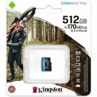 Карта памяти Kingston micro SDXC 512Gb Canvas Go Plus UHS-I U3 A2 (170/90 MB/s)