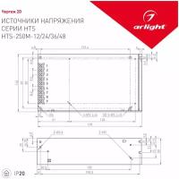 020820 Блок питания HTS-250M-24 (24V, 10.5A, 250W) (ARL, IP20 Сетка)