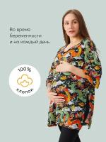 Рубашка Happy Baby, повседневный стиль, оверсайз, короткий рукав, разрез, размер M/L, черный