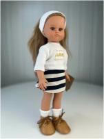 Кукла Lamagik "Нэни", блондинка, в полосатой юбке и белой повязке, 33 см, арт. 33016