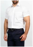 Рубашка мужская короткий рукав GREG 100/309/WHITE/Z, Полуприталенный силуэт / Regular fit, цвет Белый, рост 174-184, размер ворота 37