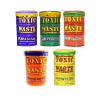 Набор супер кислых конфет Toxic Waste токсик Green, Red, Purple, Yellow, Nuclear Fusion, 5 шт. по 42 г