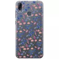 Ультратонкий силиконовый чехол-накладка Transparent для Asus Zenfone Max (M2) ZB633KL с 3D принтом "Lovely Cornflowers"