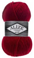 Пряжа Alize Superlana Maxi, 25 % шерсть, 75 % акрил, 100 г, 100 м, 5 шт., 56 красный 100 м