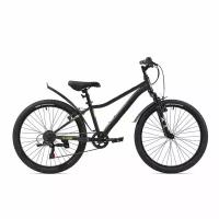 Велосипед подростковый горный 24" рост 130-145см 6 скоростей черный рама 13" MTB велик подростковый раш гоночный велоспорт хардтейл hardtail 9 лет 7 лет 8 лет SHIMANO скоростной RUSH HOUR X 400