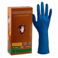Перчатки латексные смотровые комплект 25 пар (50 шт.), S (малый), синие, SAFE&CARE High Risk DL/TL210